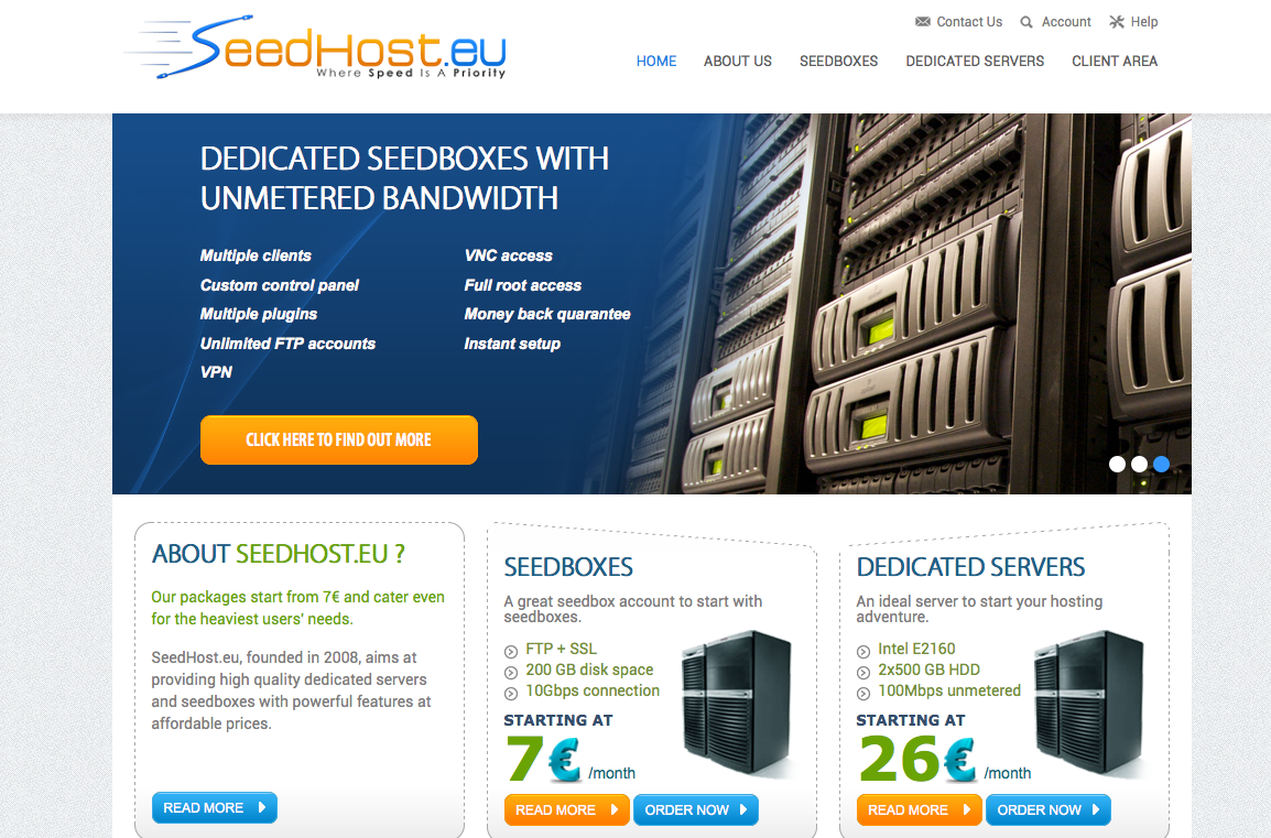 Screenshot of  Dedicated Seedbox 2Gbox 16TR