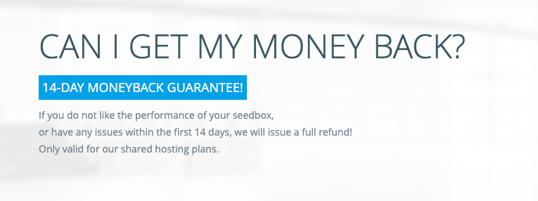 SeedboxIO 14 days money back