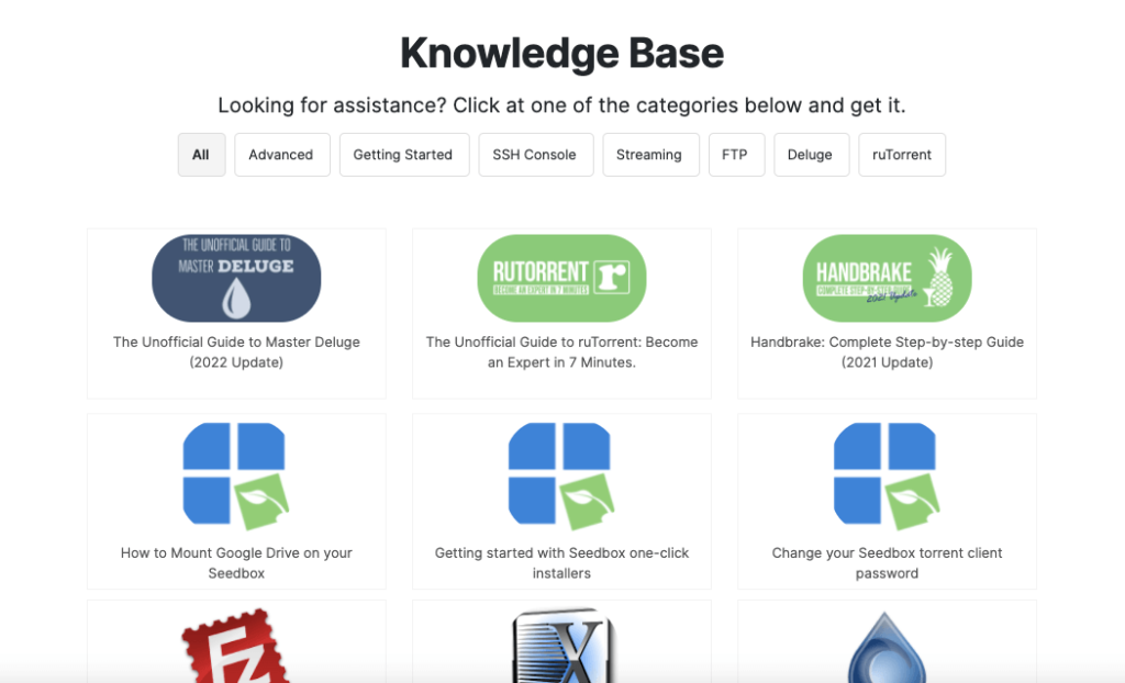 Rapidseedbox knowledgebase