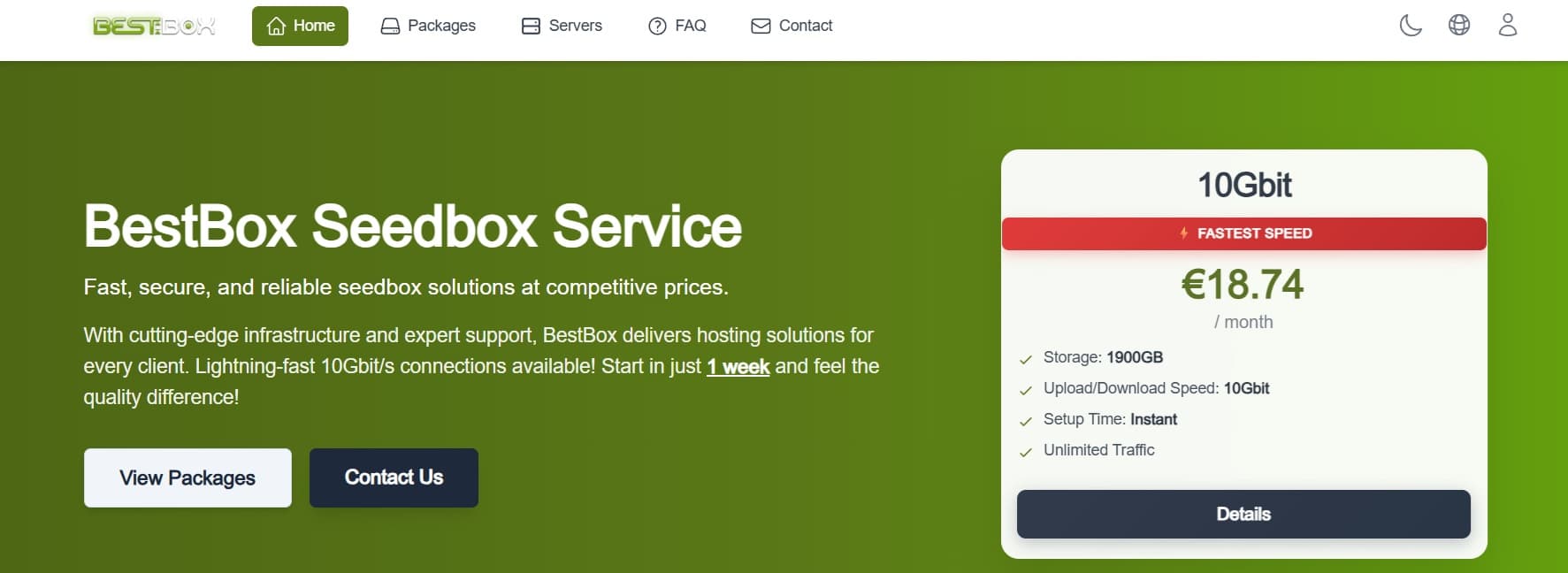 Screenshot of  10GBIT