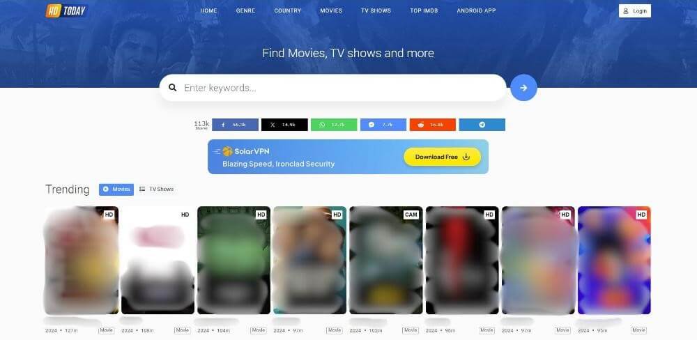Hdtvtoday impresses with its massive library of movies and TV shows. (Source: HD Today)