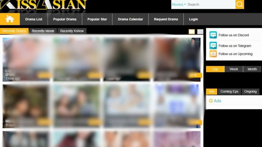 KissAsian homepage