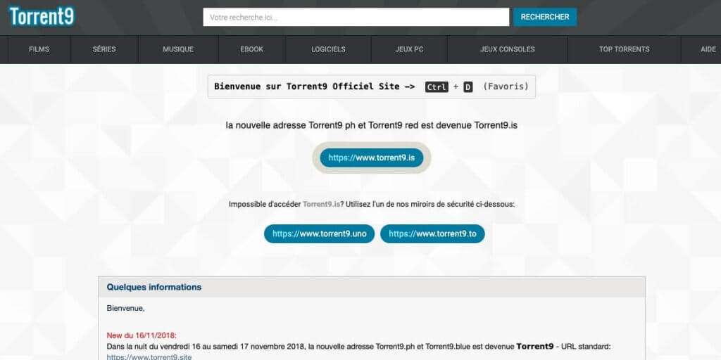 torrent9 homepage