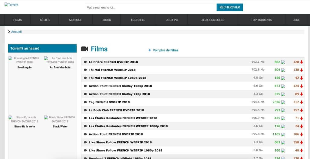 torrent 9 internface