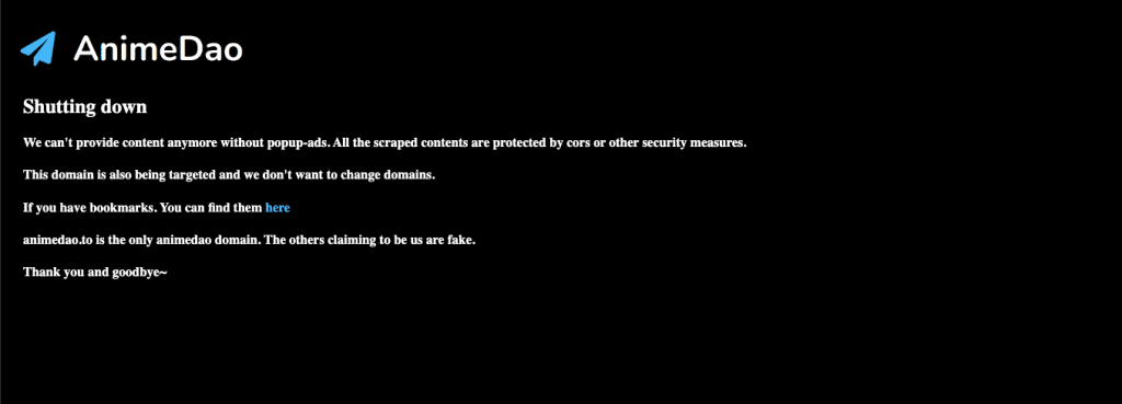 animedao shutdown